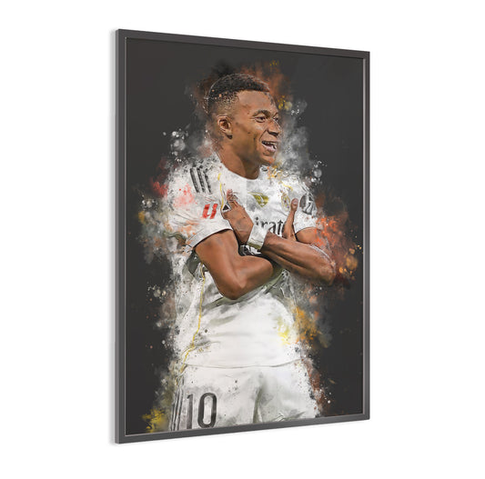 Kylian mbappe ingelijste poster voetbal 