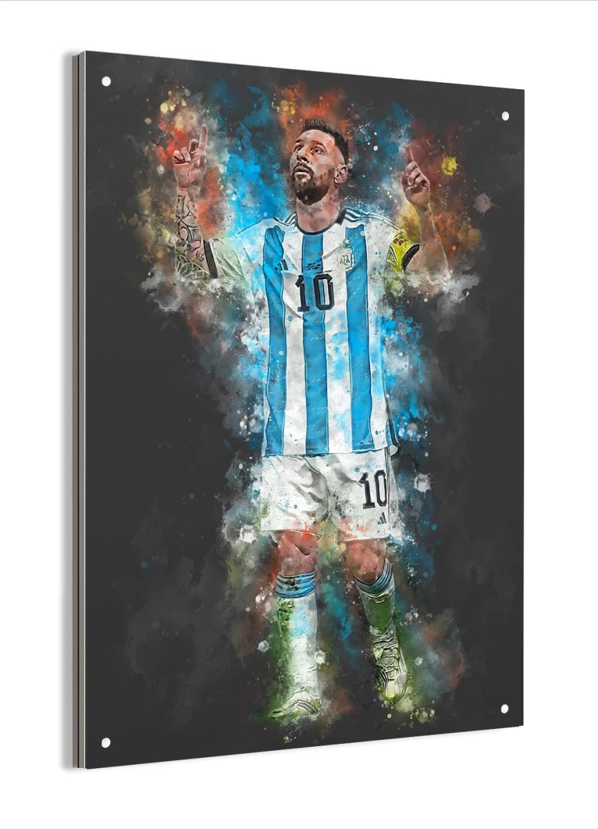 Messi Voetbal Poster Aluminium Dibond Mancave Muurdecoratie
