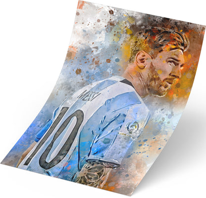 Lionel Messi schilderij kunstwerk portret poster