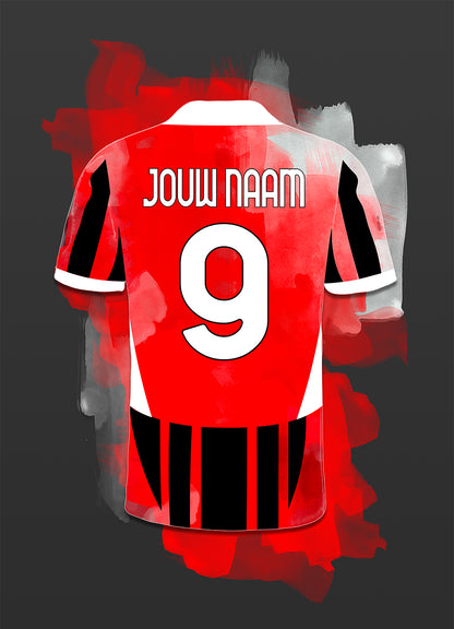 AC Milan poster met eigen naam en rugnummer - AC Milan poster met personalisatie