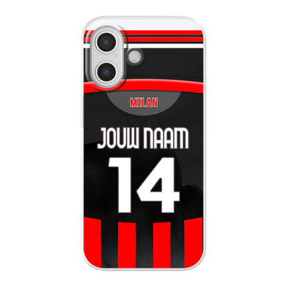 AC Milan telefoonhoesje met naam - Apple iPhone - Voetbal fan kado