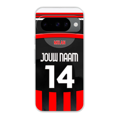 AC Milan telefoonhoesje met naam - Google Pixel - Voetbal fan kado