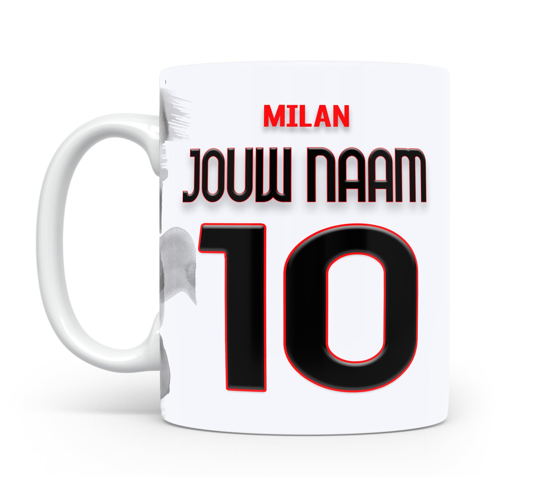 AC Milan mok met personalisatie - Eigen naam en rugnummer - Voetbal fan kado 