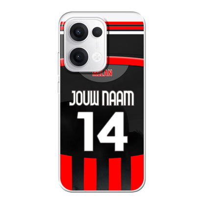 AC Milan telefoonhoesje met naam - Oppo Reno - Voetbal fan kado