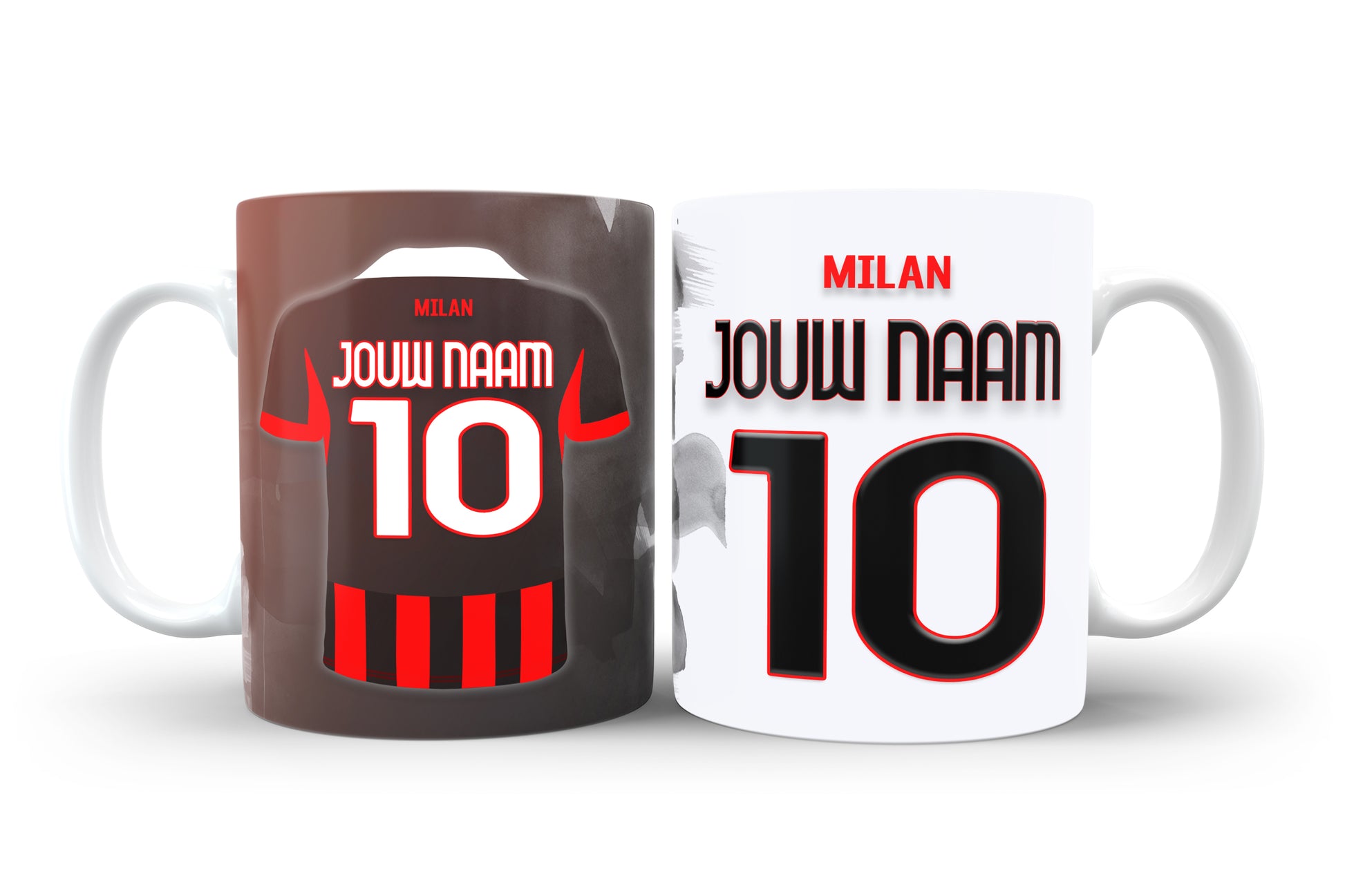 AC Milan mok met personalisatie - Eigen naam en rugnummer - Voetbal fan kado 