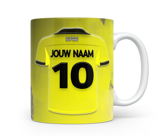 NAC Breda voetbal mok met naam - NAC Breda mok met personalisatie - Voetbal fan kado