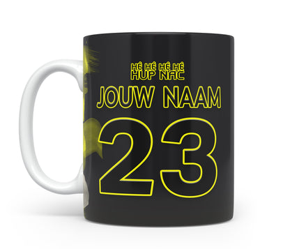 NAC Breda voetbal mok met naam - NAC Breda mok met personalisatie - Voetbal fan kado