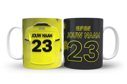 NAC Breda voetbal mok met naam - NAC Breda mok met personalisatie - Voetbal fan kado