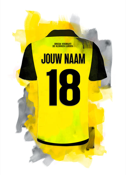NAC Breda poster met eigen naam en rugnummer - NAC Breda print met personalisatie