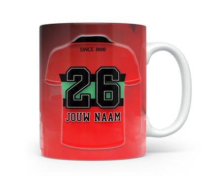 NEC Nijmegen voetbal mok met naam - NEC mok met personalisatie - Voetbal fan kado