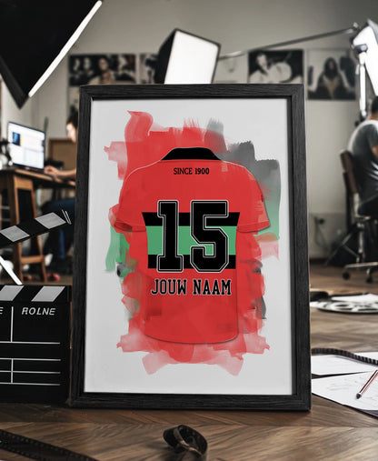 NEC Nijmegen ingelijste poster met naam