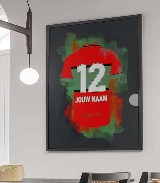 NEC Nijmegen ingelijste poster met naam - NEC print met personalisatie