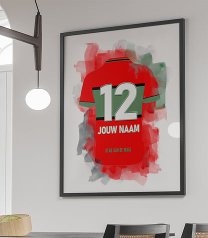 NEC Nijmegen ingelijste poster met naam - NEC muurdecoratie met personalisatie