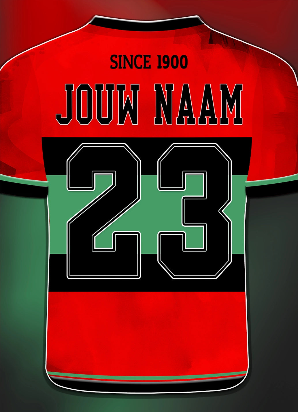 NEC Nijmegen poster met naam en rugnummer