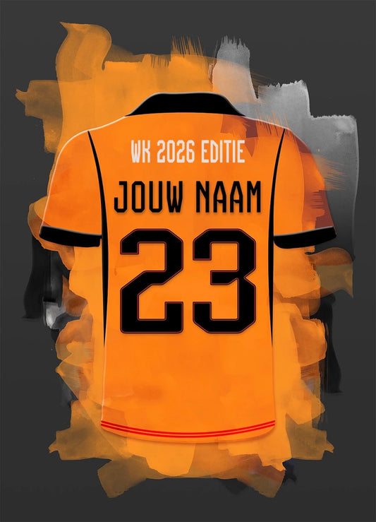 Nederlands Elftal Voetbal Poster Gepersonaliseerd Eigen Naam WK 2026