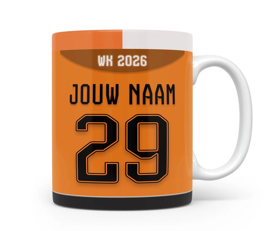 Nederlands Elftal Voetbal Mok Met Eigen Naam WK 2026 Cadeau