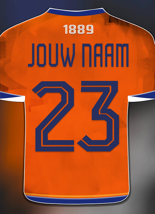 Nederlands Elftal poster met naam en rugnummer