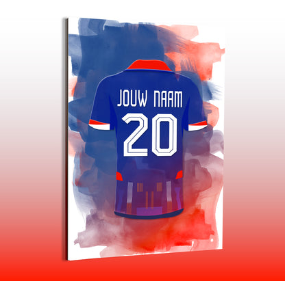 Nederlands Elftal voetbal wanddecoratie - Oranje shirt 2025-2026 poster - Aluminium poster - NL Elftal voetbal fan kado