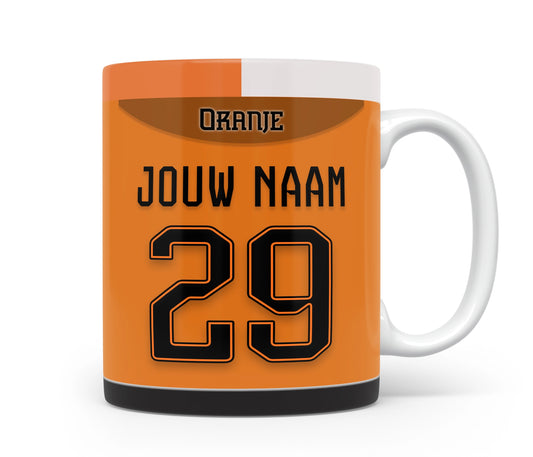 Nederlands Elftal Voetbal Mok Met Eigen Naam WK 2026 Cadeau