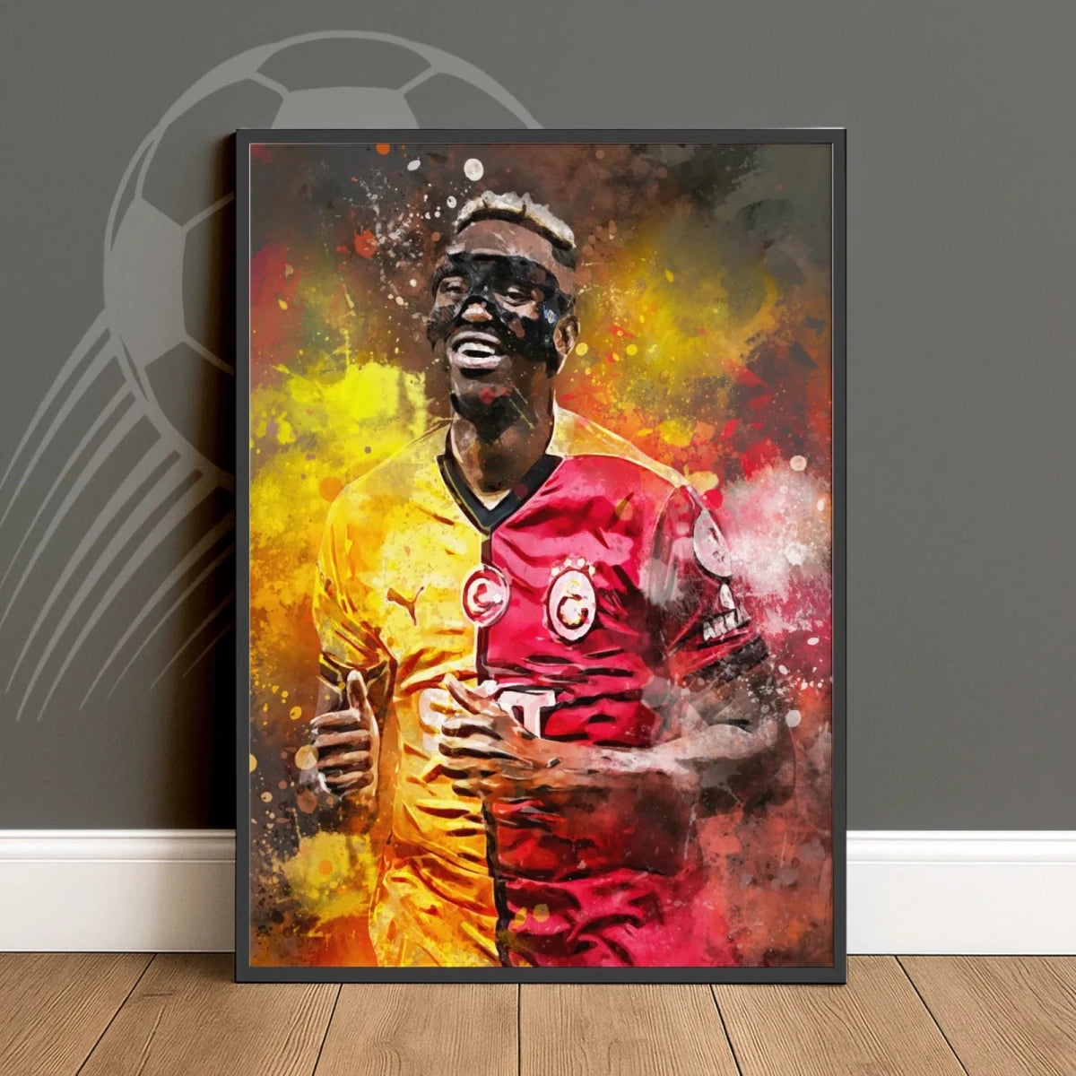 Osimhen Voetbal Poster Galatasaray Waterverf