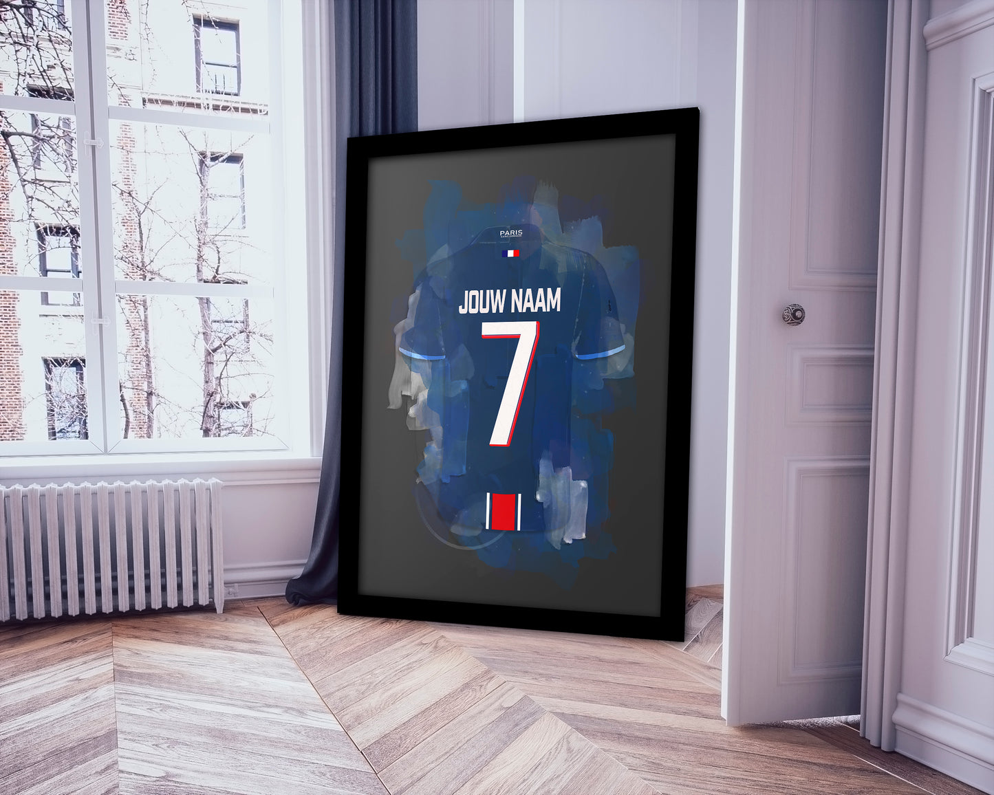 Paris voetbalposter - met eigen naam en rugnummer