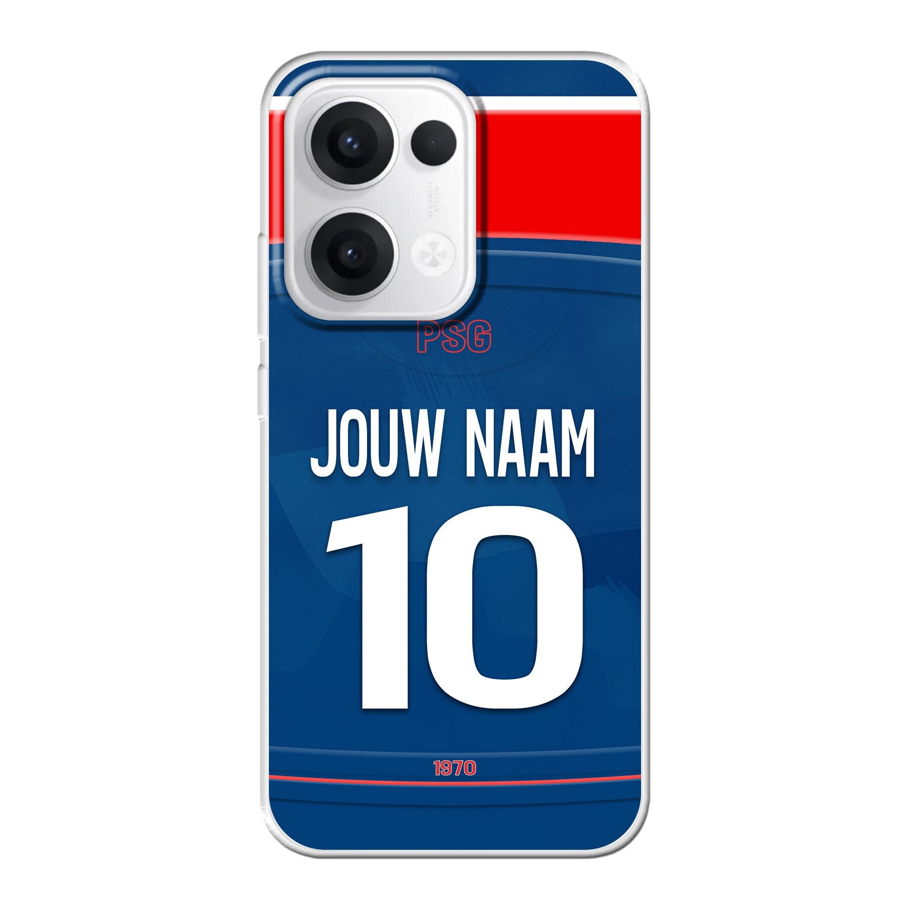 Paris Saint Germain telefoonhoesje met naam - PSG - Oppo Reno