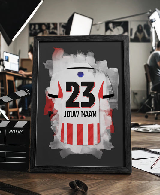 Gepersonaliseerde PSV poster met naam en rugnummer