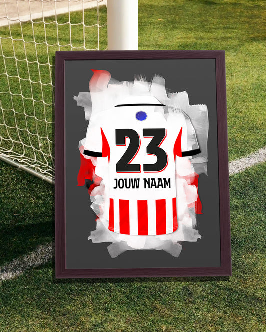 PSV poster met naam en rugnummer cadeau voor psv fan