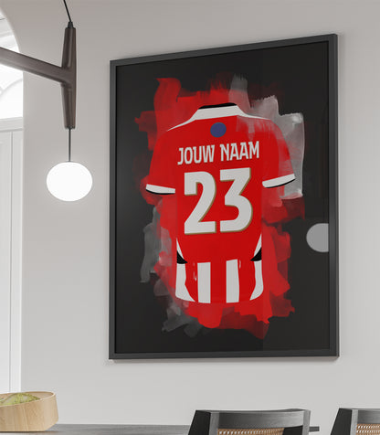 PSV ingelijste poster met je naam - PSV print met personalisatie