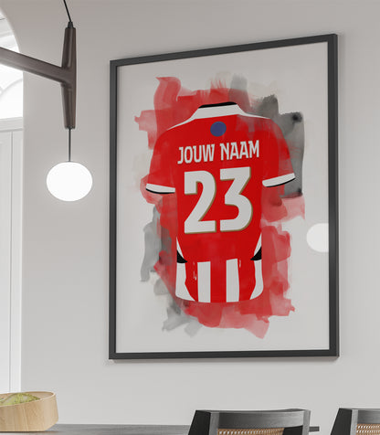 PSV ingelijste poster met je naam - PSV print met personalisatie