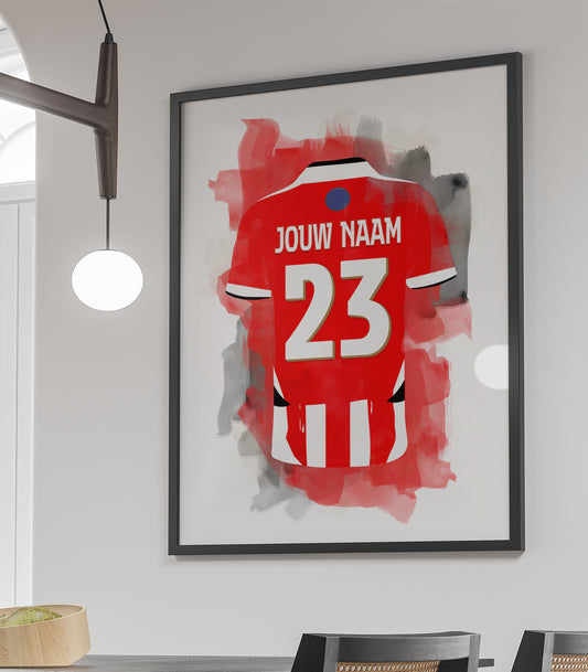 PSV ingelijste poster met je naam - PSV print met personalisatie