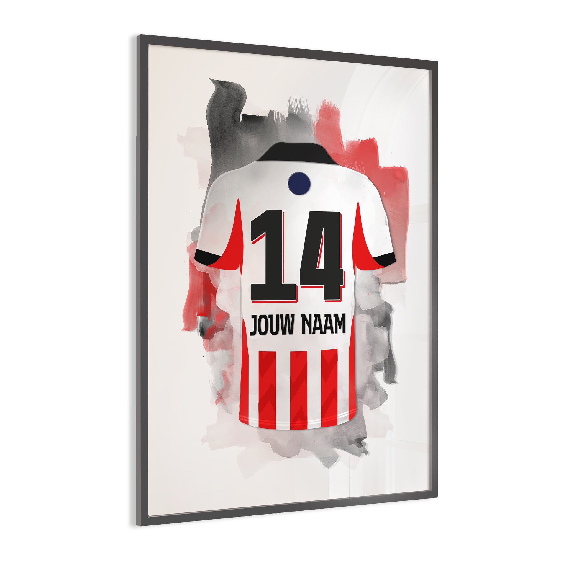 PSV wanddecoratie - Gepersonaliseerde poster - Voetbal fan cadeau