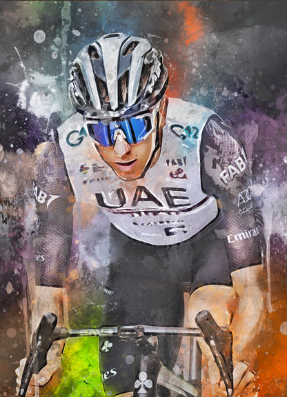 Pogacar Wielrenners poster met motiverend wielrenner print – ideaal voor fietsfanaten en wielrenners