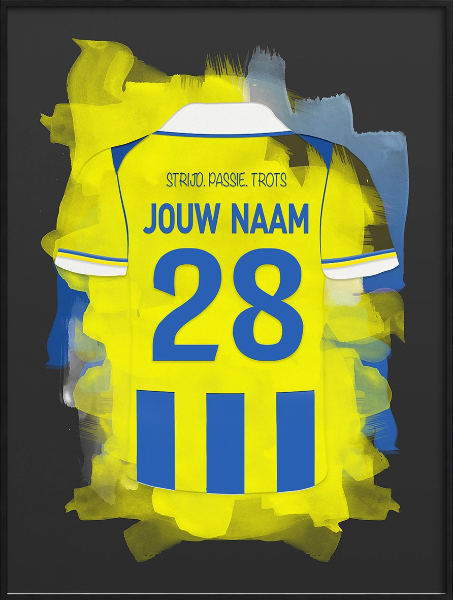 RKC Waalwijk Voetbal Poster Gepersonaliseerd Voetbalfan Cadeau