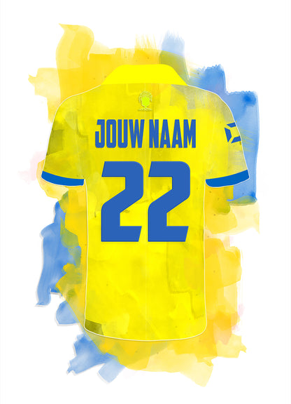 RKC Waalwijk poster met naam - RKC Waalwijk print met personalisatie - Witte achtergrondkleur