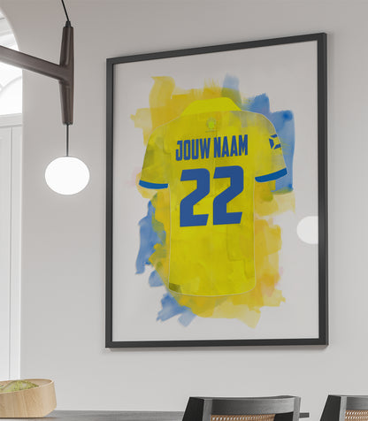 RKC Waalwijk ingelijste poster met naam - RKC Waalwijk print met personalisatie