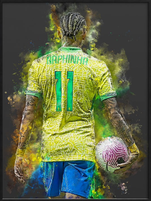 Raphinha Voetbal Wanddecoratie Voetbalfan Cadeau Bestellen