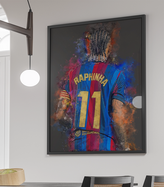 Raphinha Voetbal Wanddecoratie Poster Met Lijst 