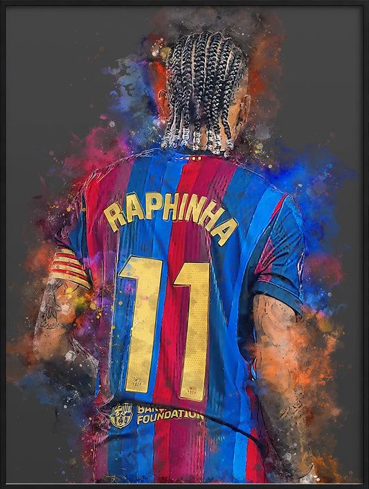 Raphinha Voetbal Wanddecoratie Voetbalfan Cadeau Bestellen