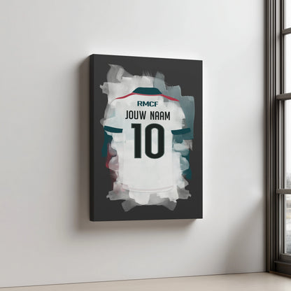 Real Madrid Aluminium Dibond Met Naam Cadeau Mancave Voetbalfan