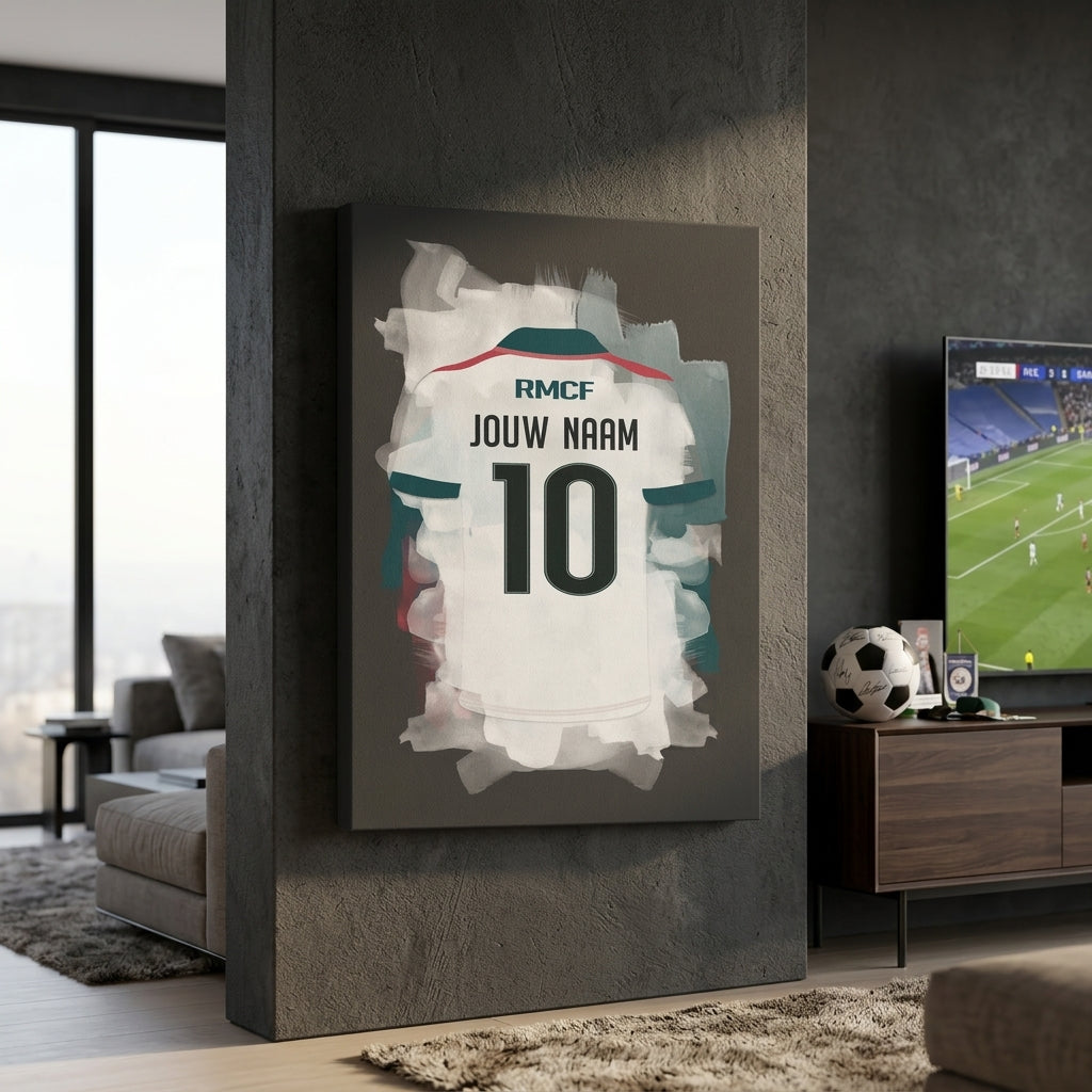 Real Madrid Canvas Wanddecoratie Met Naam Cadeau Voetbalfan