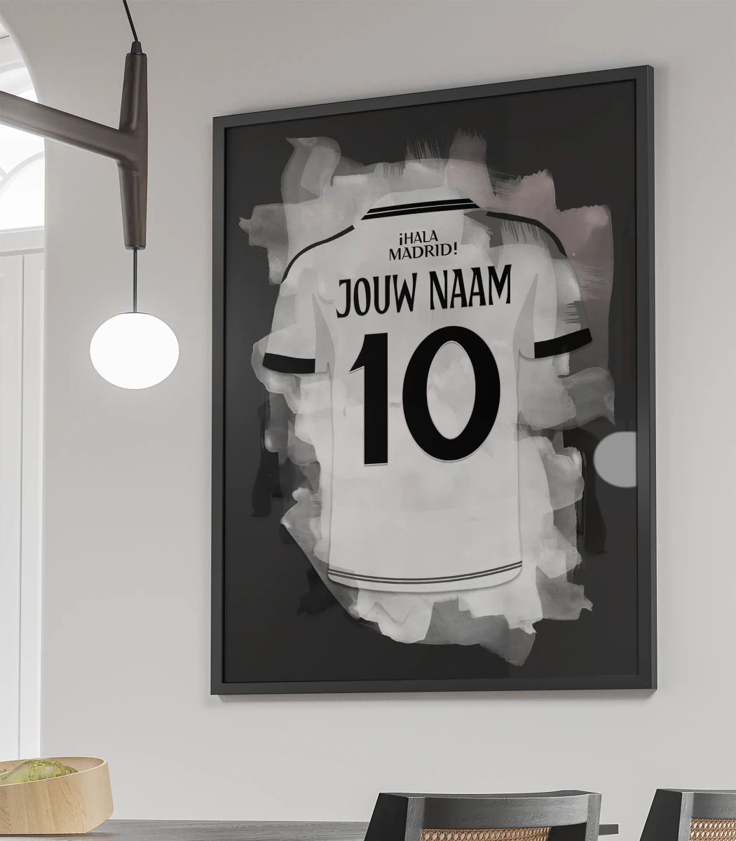 Real Madrid Poster Voetbal Wanddecoratie Zwart-Wit