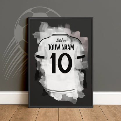 Real Madrid Gepersonaliseerde Voetbal Poster Met Naam
