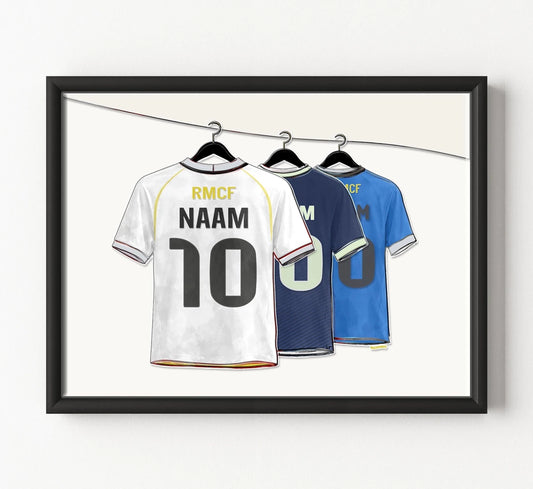 Real Madrid Shirt Poster Met Naam Bestellen