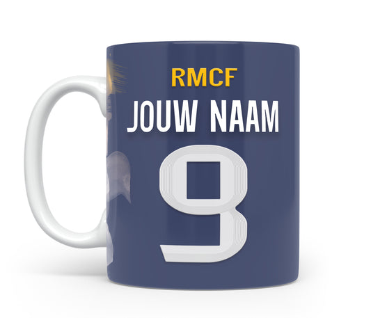 Real Madrid CF mok met personalisatie - Eigen naam en rugnummer - Voetbal fan kado 
