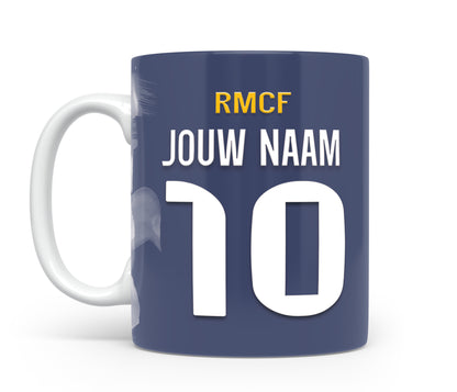 Real Madrid CF mok met personalisatie - Eigen naam en rugnummer - Voetbal fan kado 