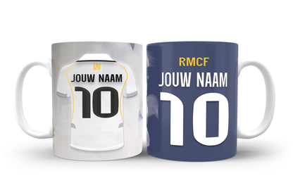 Real Madrid CF mok met personalisatie - Eigen naam en rugnummer - Voetbal fan kado 