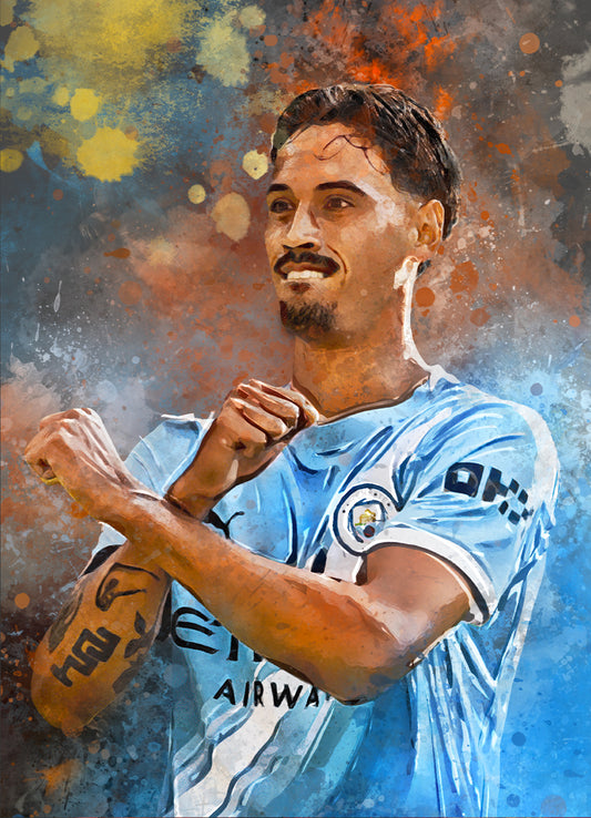 Tijjani Reijnders portret wanddecoratie - Losse poster - Voetbal fan cadeau