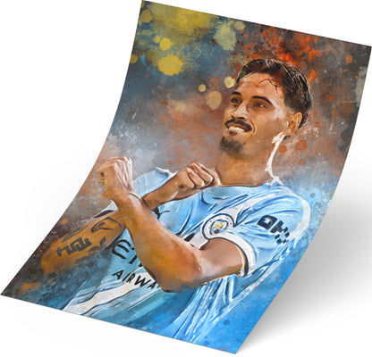 Tijjani Reijnders portret wanddecoratie - Losse poster - Voetbal fan cadeau