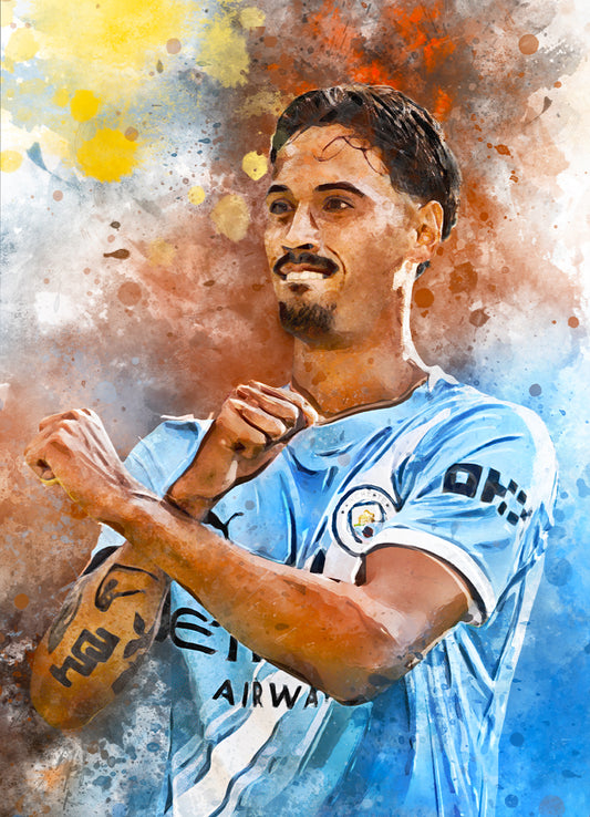 Tijjani Reijnders portret wanddecoratie - Losse poster - Voetbal fan cadeau